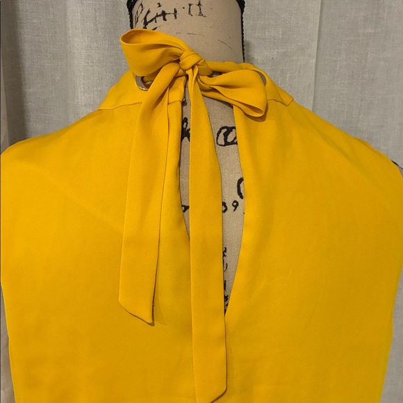 White House Black Market Mustard Sleeveless Blouse - Picture 5 of 8